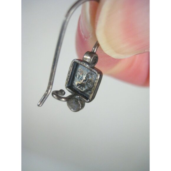 Sisae Vintage Sterling Silver 925 Blue Opal Drop Earrings - Picture 4 of 8